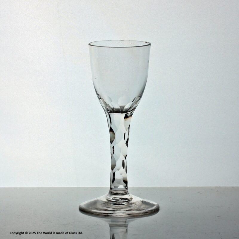 Georgian facet cut stem wine glass