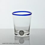 Georgian small glass tumbler, blue glass rim