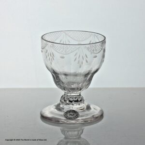 Georgian swag and tail engraved monteith or bonnet glass
