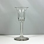 Georgian double series opaque twist wine glass, bell bowl