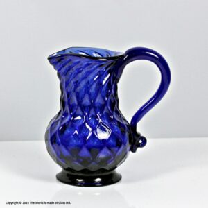 Georgian Bristol blue diamond-moulded cream jug