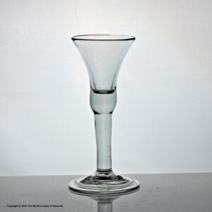 Georgian plain stem wine glass, bell bowl, folded foot