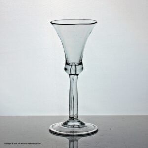 Georgian plain stem wine glass, bell bowl