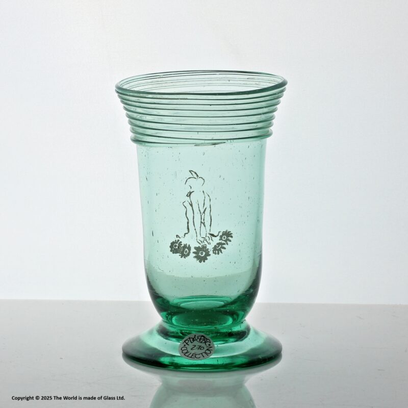 Georgian, Continental (probably German) green glass enamelled tumbler