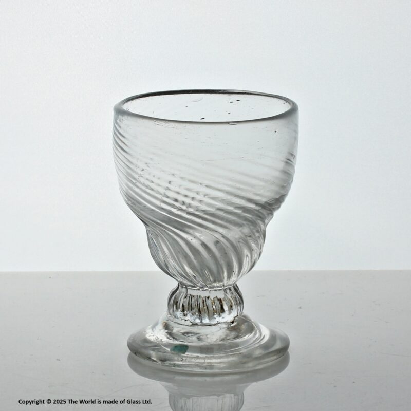 Georgian, wrythen-moulded monteith or bonnet glass