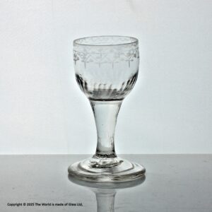 Georgian engraved plain stem dram or firing glass