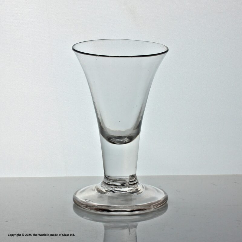 Georgian, English, plain stem firing glass, trumpet bowl