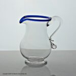 Georgian plain bowl cream jug with blue glass rim