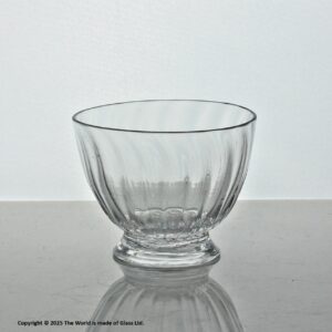 Georgian wrythen-moulded clear glass salt