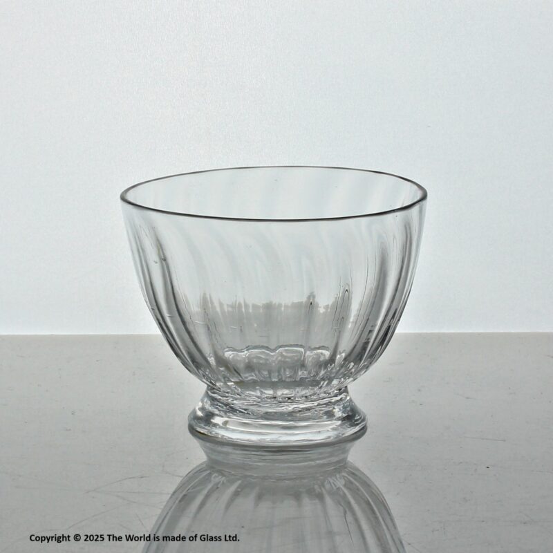Georgian wrythen-moulded clear glass salt