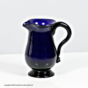 Georgian small Bristol blue plain bowl cream jug