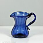 Georgian Bristol blue panel-moulded cream jug