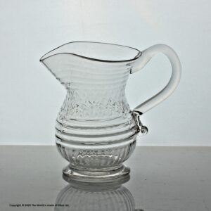 Georgian large mould-blown clear glass cream jug