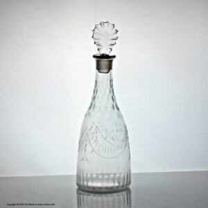 Georgian small swag and tail engraved taper spirit decanter