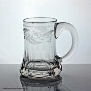 Victorian fern-engraved glass tankard