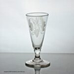 Georgian dwarf ale glass engraved with hop and barley ears