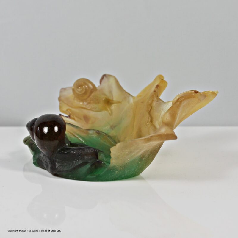 Daum, Nancy large paté de verre Snail dish