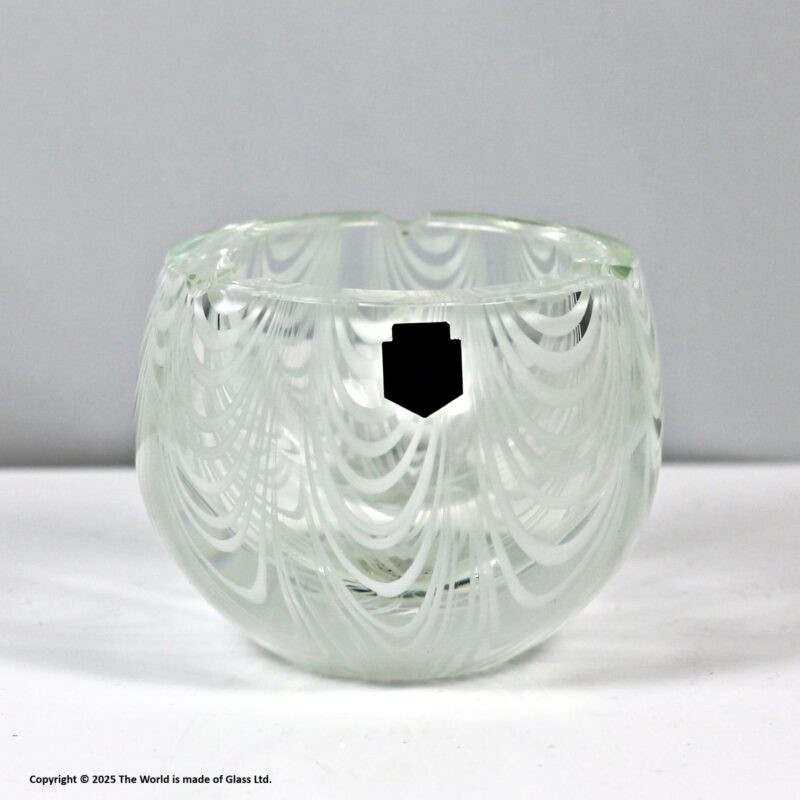 Cenedese, Murano, clear, feathered Zebrato bowl or ashtray