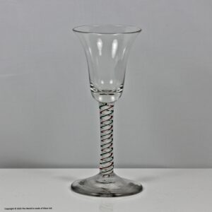 Georgian red and green colour twist wine glass