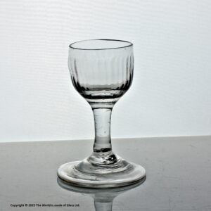 Georgian plain stem cup bowl dram glass, folded foot