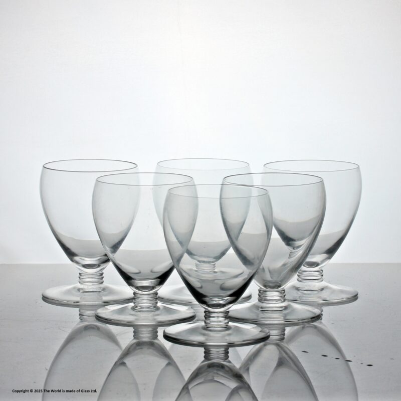 Set of six Baccarat Cheverny pattern wine glasses