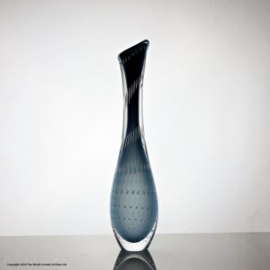 Vicke Lindstrand for Kosta blue controlled bubble vase