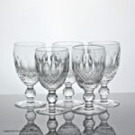 Set of five Waterford Crystal Colleen pattern white wine or sherry glasses