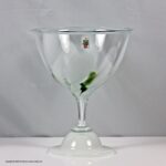 Holmegaard pedestal glass bowl, white opaline