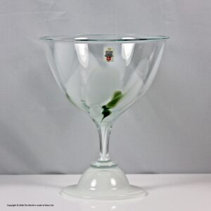 Holmegaard pedestal glass bowl, white opaline
