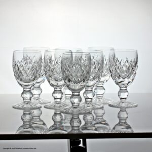 Set of eight Waterford Crystal Donegal pattern sherry glasses