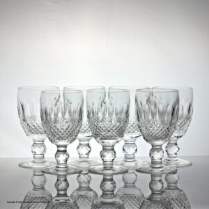 Set of seven Waterford Crystal Colleen pattern claret glasses