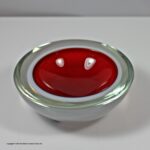 Cenedese, Murano, ruby, white and clear sommerso glass bowl