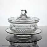 Early Victorian cut glass sugar bowl or preserve pot