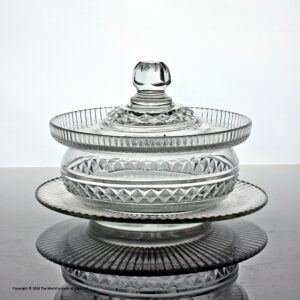 Early Victorian cut glass sugar bowl or preserve pot
