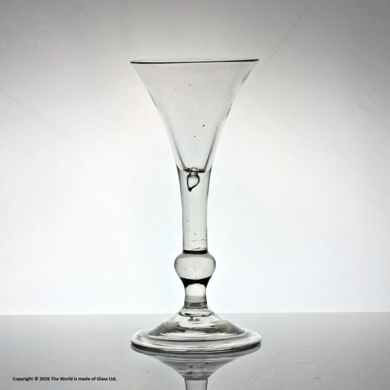 Georgian baluster "Kit-Kat" style wine glass