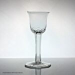 Georgian, rare, slice-cut stem wine glass, tulip bowl