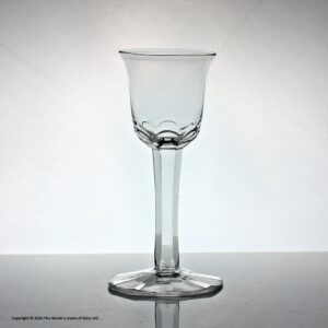 Georgian, rare, slice-cut stem wine glass, tulip bowl