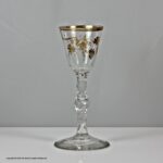 Georgian James Giles gilded facet cut stem wine glass