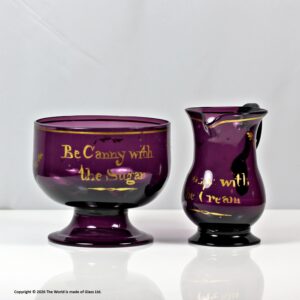 Georgian amethyst sugar bowl and creamer, Be Canny with the Sugar/Cream