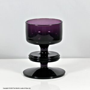 Wedgwood Glass Sheringham candlestick, one ring, amethyst