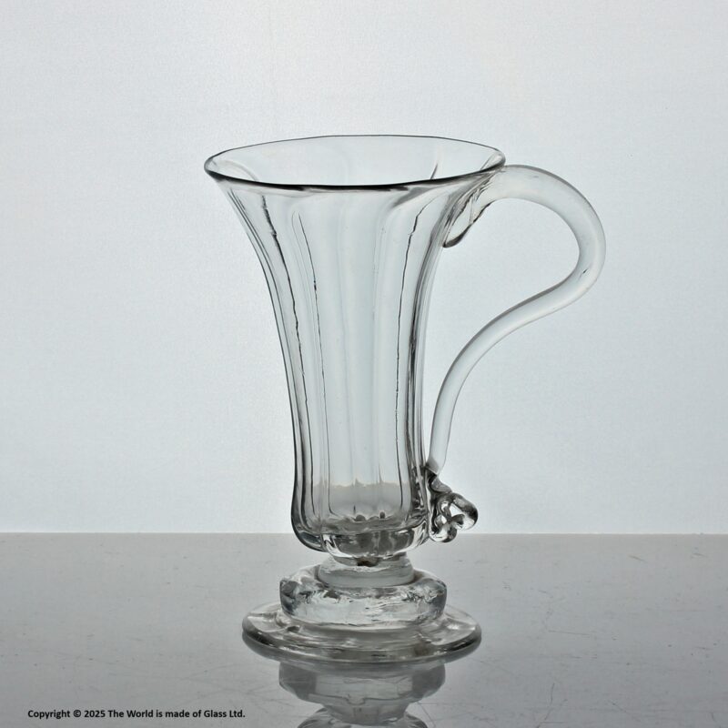 Georgian single handle panel-moulded jelly glass