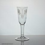 Georgian plain stem hop and barley engraved ale glass