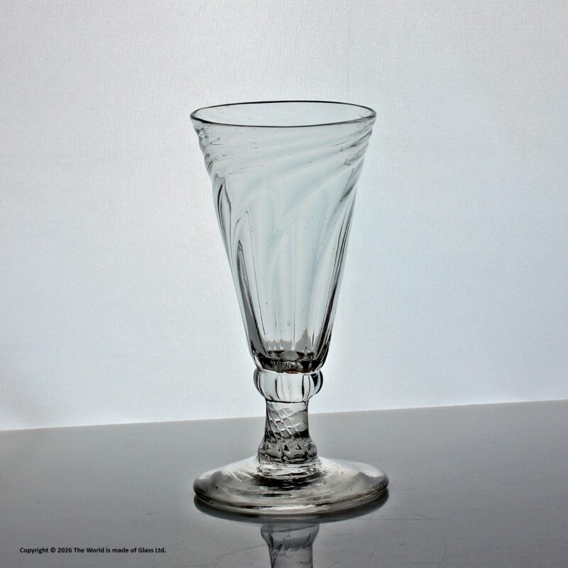 Georgian wrythen moulded dwarf ale glass