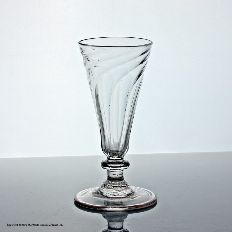 Georgian wrythen moulded dwarf ale glass