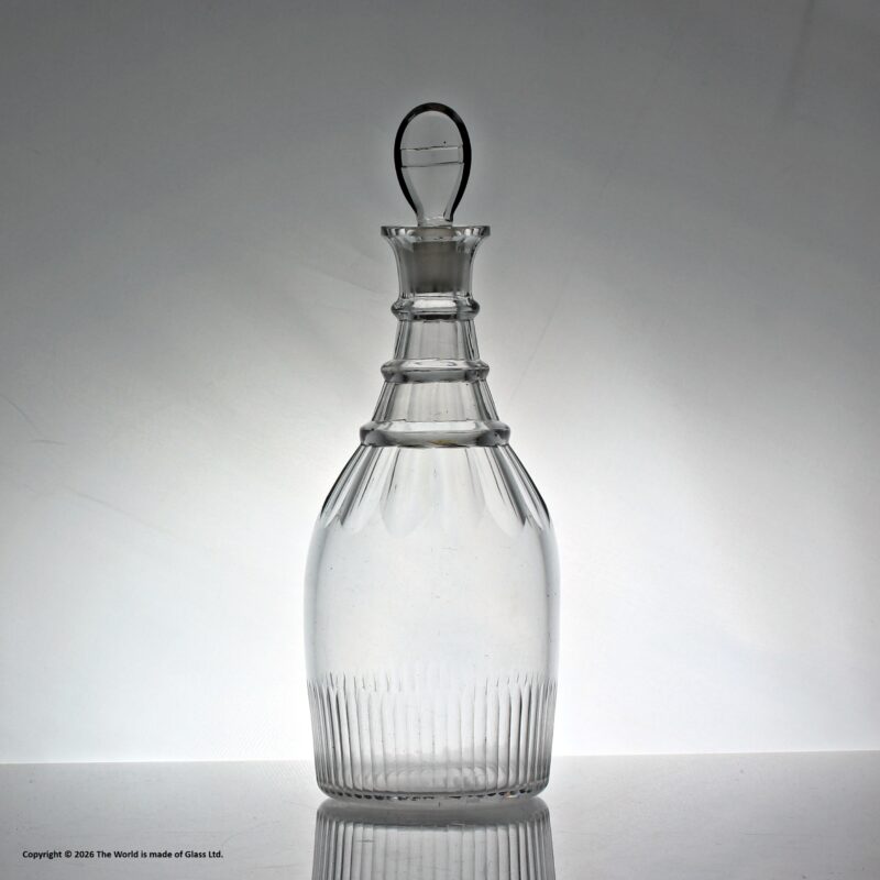 Georgian Indian club shaped decanter, lozenge stopper