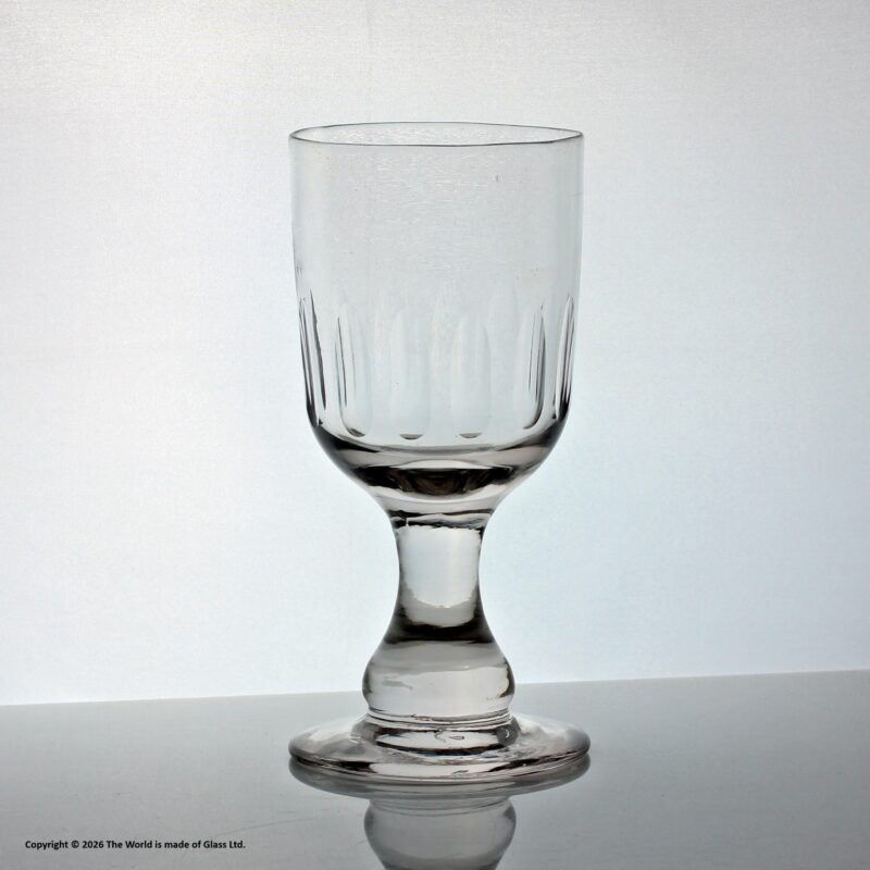 Victorian cut glass baluster wine goblet