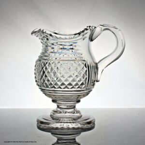 Georgian, Anglo-Irish hand-blown, cut glass water jug