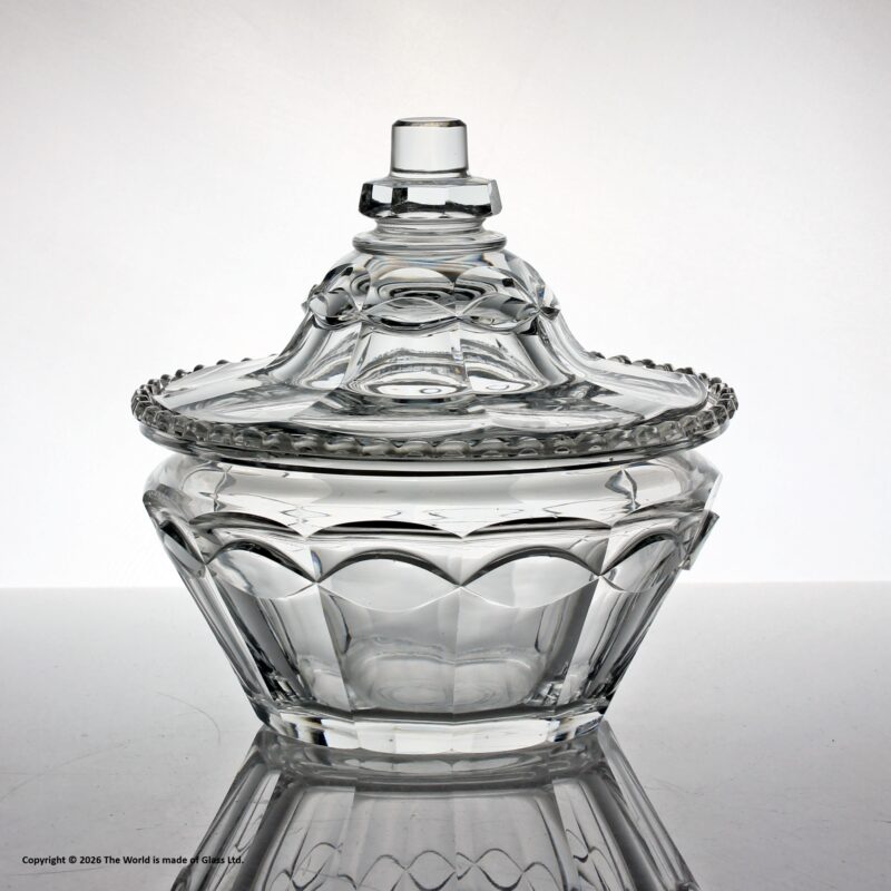 Victorian cut glass sugar bowl or preserve pot
