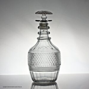 Georgian hobnail-cut glass Prussian style decanter