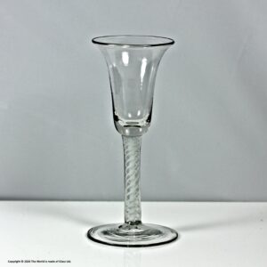 Georgian Continental opaque twist wine glass, bell bowl